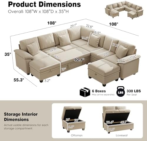 Ihanherry 108" Modular Sectional Sofa - Image 3