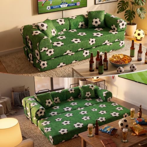 79" World Cup Soccer Sofa Bed, Foldable Sleeper Futon Floor Sofa by KSTNLUXQ