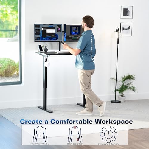 VIVO Black 43 x 24 in Standing Desk - Image 4