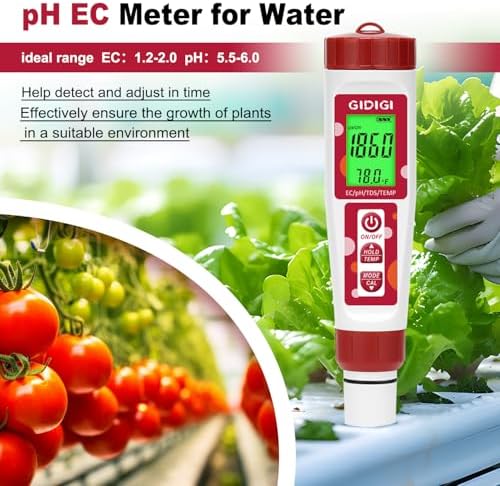 pH Meter for Water, 4 in 1 EC PPM Temp pH Tester for Hydroponic - Image 3