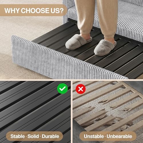 Ahomly 3 in 1 Pull Out Convertible Sofa Bed, 77.2'' Extended Length - Image 6