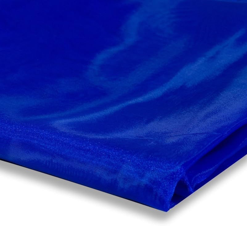 Fynite Royal Blue Organza Fabric by The Yard | 5 Yard Long | 44" Wide | Bridal Soft Sheer Organza Tulle for DIY Wedding Dress Fashion Craft Decorations