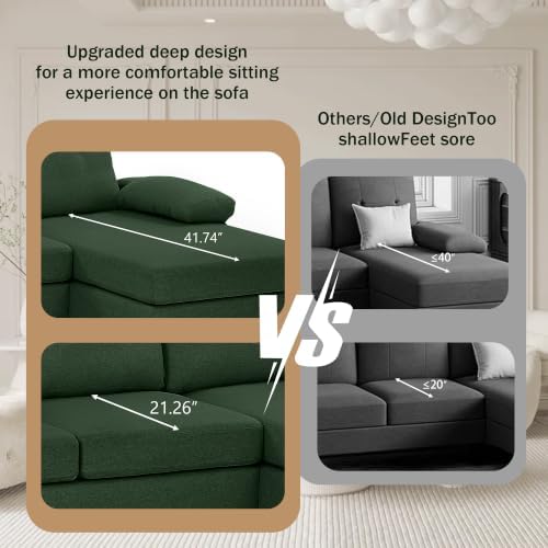 Sectional Couches for Living Room, Modern Linen Fibre U Shaped Sofa Couch - Image 6