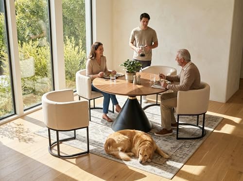 HNY Mid Century Modern Upholstered Dining Chairs by HNY