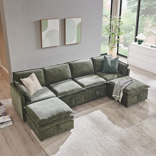 112.6" Modular Sectional Cloud Couches, Modern Sectional Sofa - Image 3