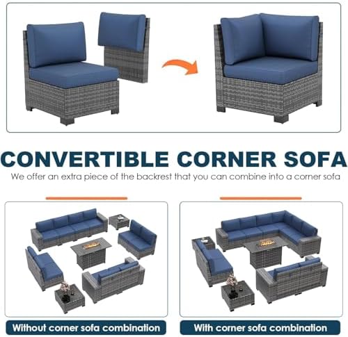 Patio Furniture Set with 44'' Fire Pit Table - Image 6