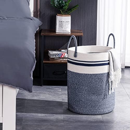 YOUDENOVA Cotton Rope Laundry Hamper Basket, 72L Blanket Basket - Image 7