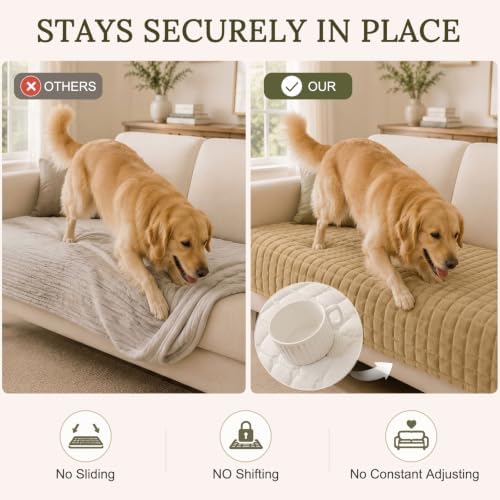 Smiry Velvet Couch Cover for Dogs, Non Slip Soft Sofa Protector for Pets - Image 3