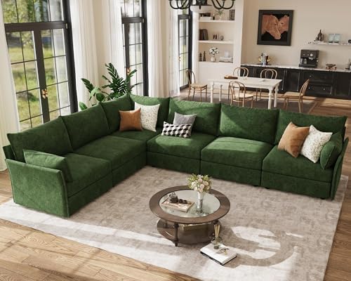 ABCASA 135.5" Oversized Modular Sectional Sofa, L Shaped Convertible Couch by ABCASA