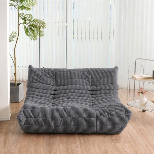 N&V Fireside Loveseat, Mid Century Armless Twin Size Floor Sofa, Soft Premium - Image 6