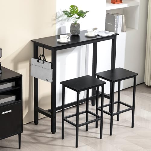 Finnhomy Bar Table Set, 39.3" Pub Table High Top Table, Rectangular Bar Height - Image 4