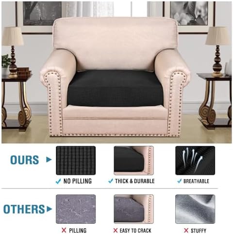 H.VERSAILTEX Super Stretch Individual Seat Cushion Covers Sofa Covers Couch - Image 2