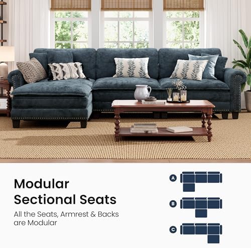 PHI VILLA 116" Oversized Modular Sectional Couch L Shaped - Image 7