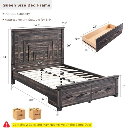 RedLemon 54" Farmhouse Queen Bed Frame - Image 2