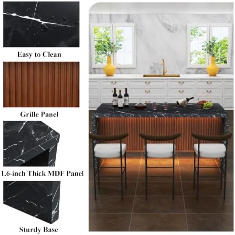 71" Large Imitation Marble Dining Table - Image 7