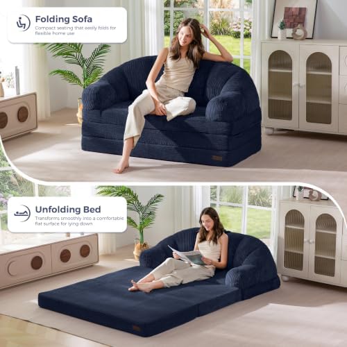 MAXYOYO Folding Sofa Bed with Backrest, Boneless Fold Out Couch with Handle - Image 5