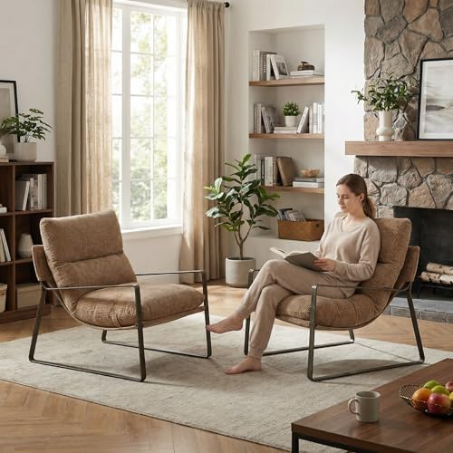 LukeAlon Modern Khaki Chenille Accent Armchair - Image 6