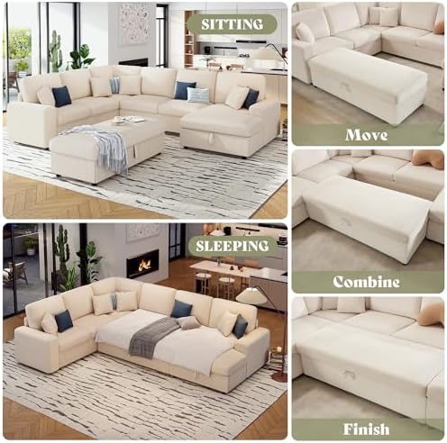 130" Sectional Couches for Living Room, Modular Sectional Sofa - Image 3