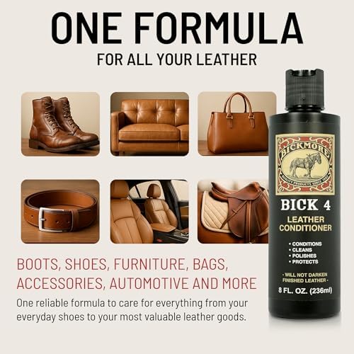 Bick 4 Leather Conditioner & Cleaner, Won't Darken Boots, Bags 8 oz - Image 2