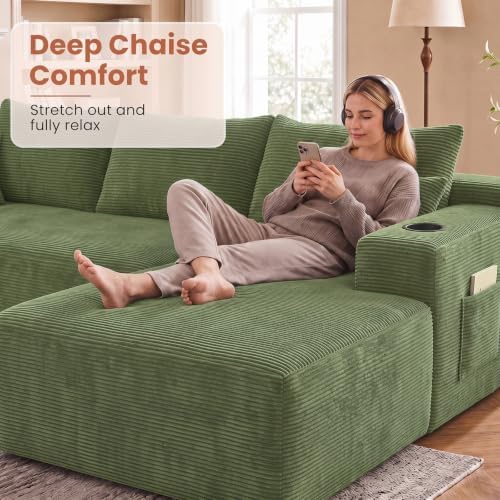 Yafylly 126" U Shaped Boneless Sectional Couch - Image 3