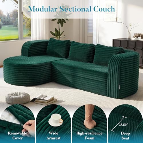 Hobestluk Boneless Couch Modular Sectional Sofa L-Shape Lounge Cloud Couch - Image 5
