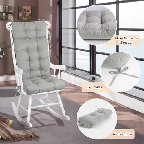 Rocking Chair Cushions Indoor High Back Set - Image 4