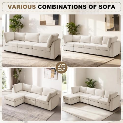 EDILLY 94 inches Oversized Modular Sectional Fabric Cloud Sofa Set, Extra Large - Image 5