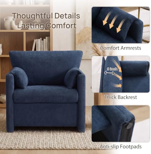 Oversized Accent Chair Set of 2, Comfy Reading Chair - Image 5