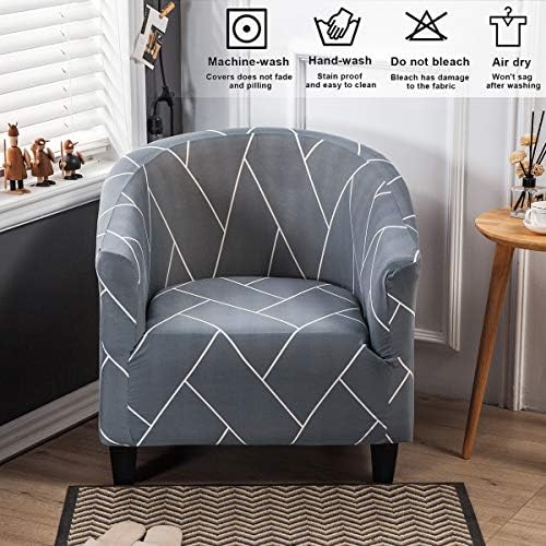 MIFXIN Tub Chair Slipcover 1 Piece High Stretch Club Chair Cover Elastic Barrel - Image 2