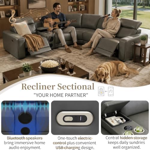 Power Reclining Sectional Sofa Set - Image 4