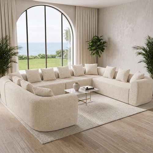 Claiks 142" Cloud Boneless Couch, U-Shaped Sectional - Image 3