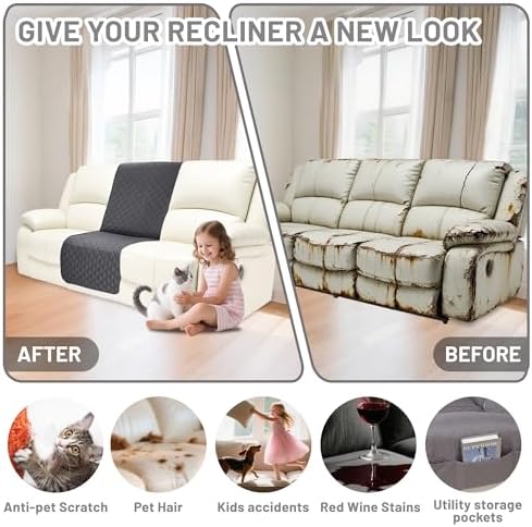Waterproof Sectional Reclining Couch Covers L Shaped Recliner Sectional Sofa - Image 6