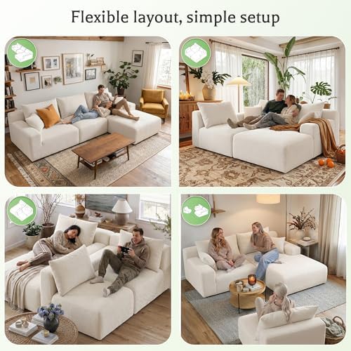 Homkdom Modular Sectional Sofa for Apartment, Right Facing - Image 6