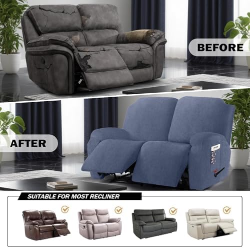 4 Pieces Stretch Recliner Loveseat Covers - Image 4