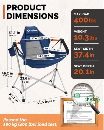 KingCamp Hammock Camping Chair, 400lbs Heavy Duty Swing Chairs - Image 3