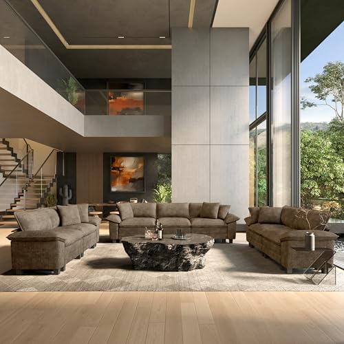 HERA'S HOUSE 3 Pieces Modular Sectional Cloud Couch and Loveseat Sofa Set by HERASHOUSE
