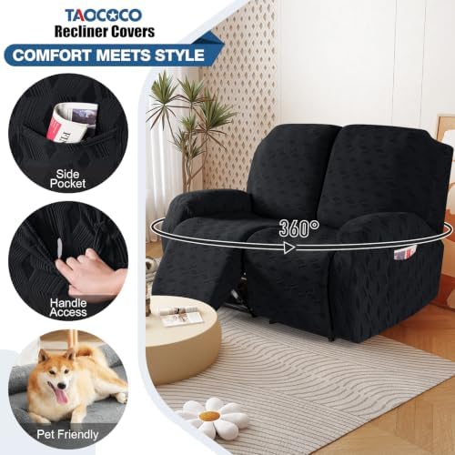 TAOCOCO Recliner Loveseat Cover Oversized, Stretch Jacquard Reclining Loveseat - Image 4