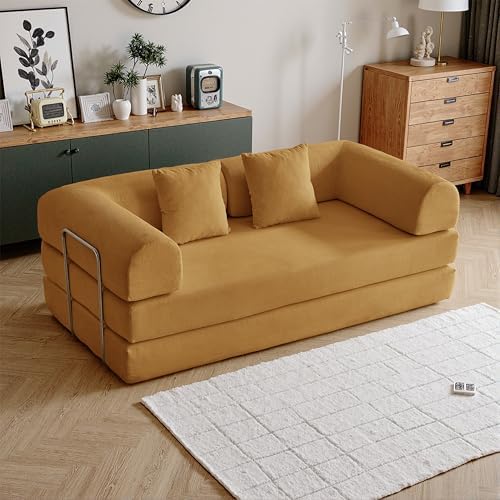 79'' Convertible Compressed Corduroy Folding Cloud Sofa Bed, 5 in 1 Modern by GORGENIUS