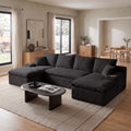 120" Modular Sectional Sofa, U-Shape Boneless Couch by VYNELITO