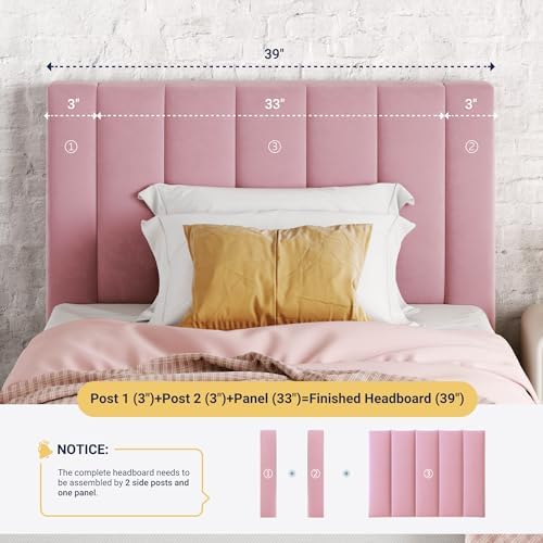 Allewie Twin Bed Frame/Velvet Upholstered Bed Frame - Image 2