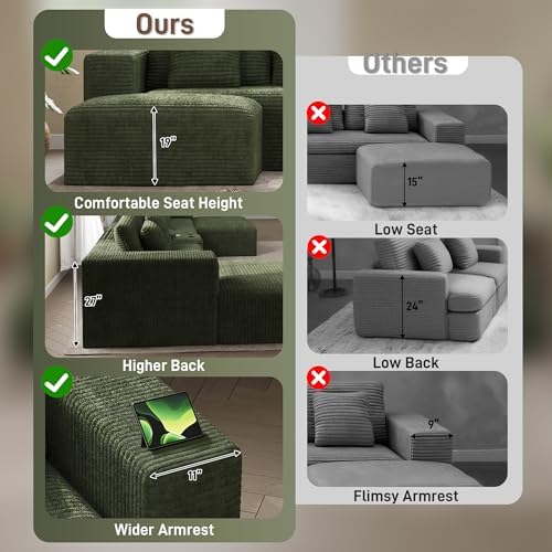 ONEMMLION 151" Oversized Cloud Sectional Couch - Image 6