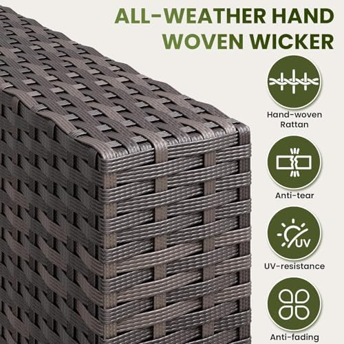 7-Piece Outdoor Patio Furniture Set, 6-Seat All-Weather PE Rattan Wicker Patio - Image 5