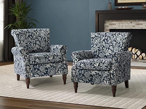 HULALA HOME Navy Wingback Accent Chairs Set of 2 by HULALAHOME