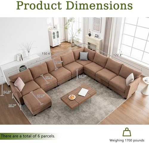 150.4" Large Sectional Couches for Living Room, Corner Couch - Image 2