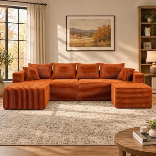 118" Boneless U-Shaped Couch for Living Room by Yimilife