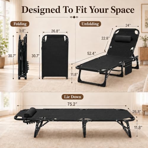 MOPHOTO 5-Position Folding Chaise Lounges - Image 2