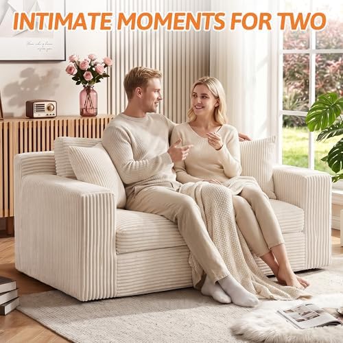 Erament Boneless Loveseat Sofa Couch, 2 in 1 Convertible Sofa Bed - Image 3