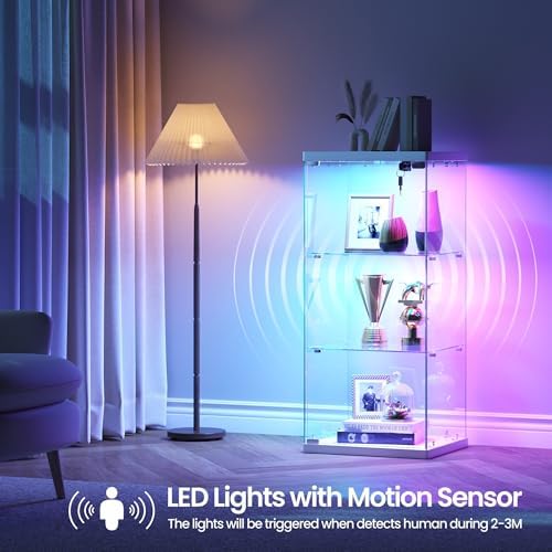 Dystler 3-Tier Glass Display Case, RGB LED Lights - Image 5