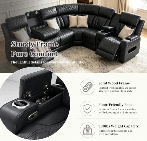 Dark Grey Power Reclining Sectional Sofa - Image 6