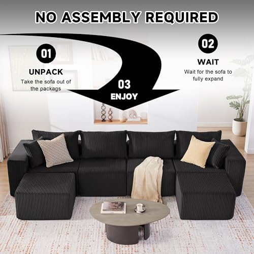 135.4" Modular Boneless Couch, Sectional Couches - Image 5
